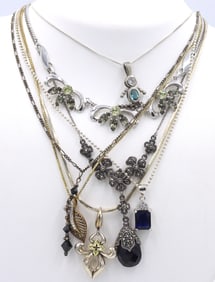 Group lot of 7 Vintage 925 sterling silver necklaces