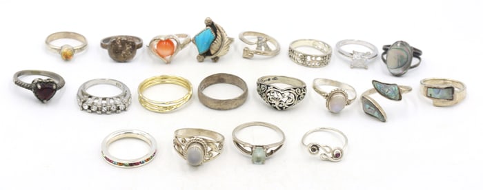 Group lot of Vintage 925 sterling silver rings