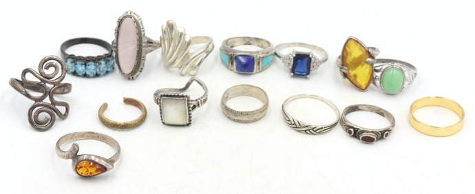 Group lot of Vintage 925 sterling silver rings