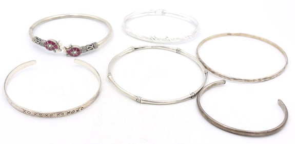 Group lot of Vintage 925 sterling silver bangles
