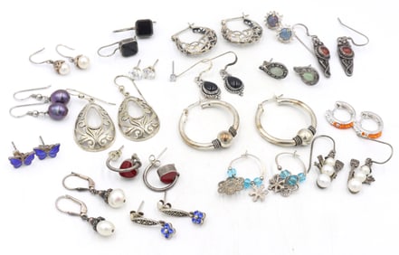 Group lot of Vintage 925 sterling silver earrings
