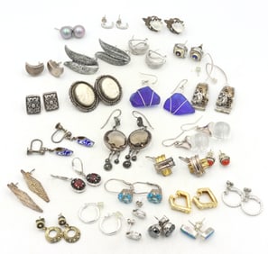 Group lot of Vintage 925 sterling silver earrings