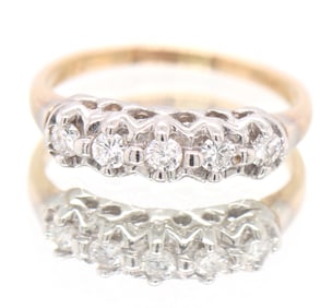 Vintage 14kt Yellow Gold approximate 0.15ctw Diamond Band