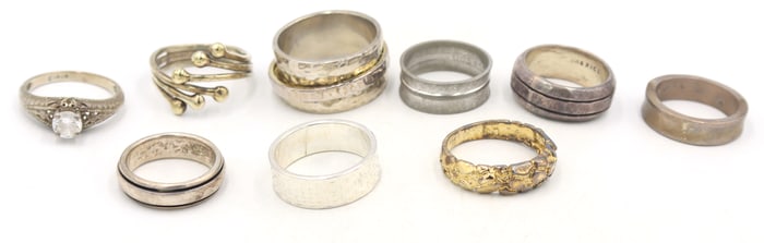 Group lot of Vintage 925 sterling silver rings