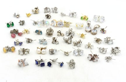 Group lot of Vintage 925 sterling silver earrings