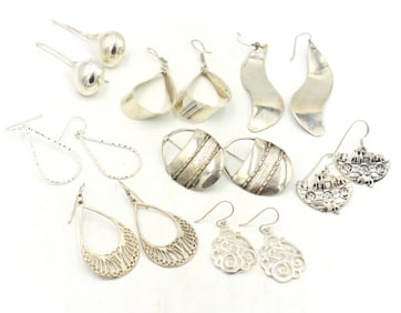 Group lot of Vintage 925 sterling silver earrings