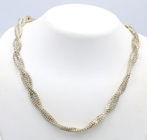 Vintage 925 sterling silver Mexico twisted necklace