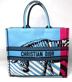 Pre owned Christian Dior medium D jungle pop book tote bag