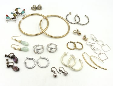 Vintage 925 sterling silver group lot of earrings