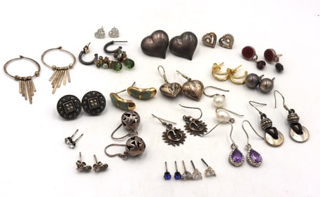 Group lot of Vintage 925 sterling silver earrings