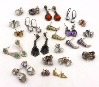 Group lot of Vintage 925 sterling silver earrings