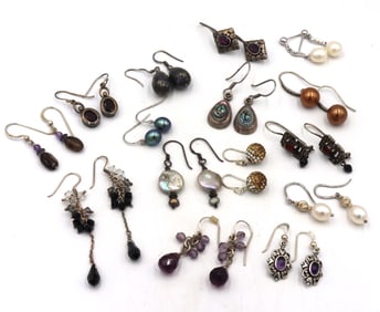 Group lot of Vintage 925 sterling silver earrings