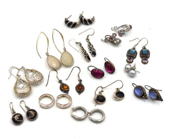 Group lot of Vintage 925 sterling silver earrings