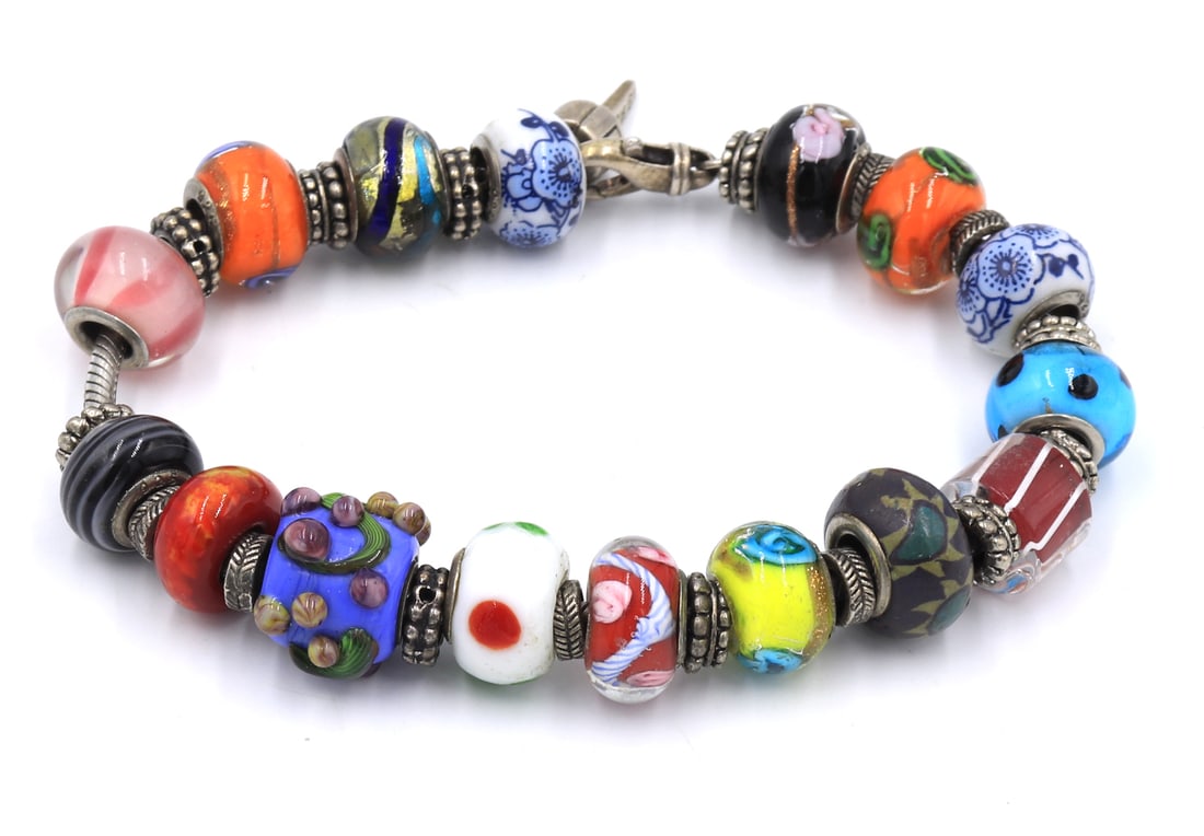 Vintage 925 sterling silver beads bracelet (1 of 5)