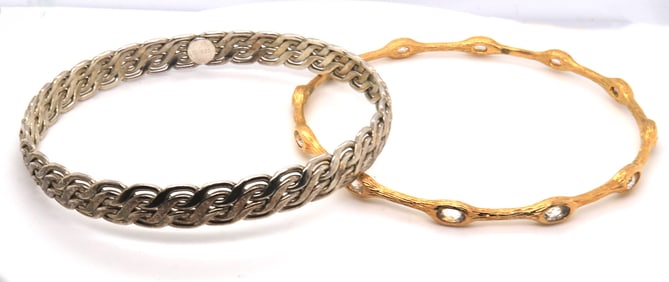 Lot of 2 Sterling Silver Bangles