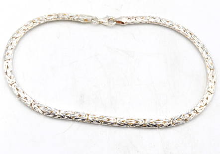 Italian 925 sterling silver Byzantine anklet: Italian 925 sterling silver Byzantine 20 inches anklet. Total weight of anklet is 15.4 grams.