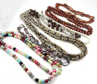 Group lot of pearl fashion jewelry