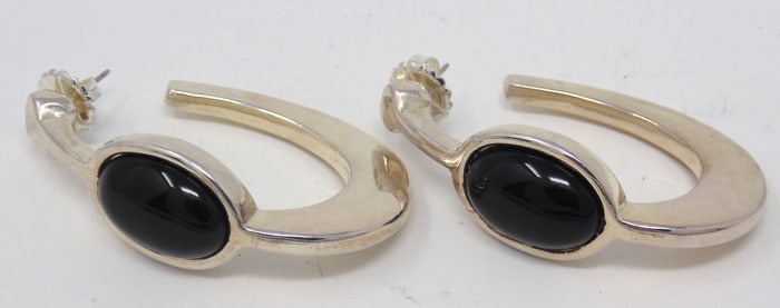 925 Sterling Silver Black Onyx earrings