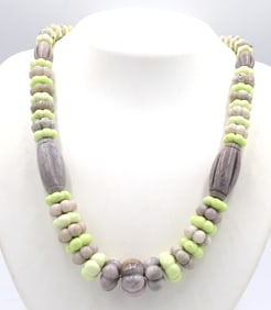 Gemstone necklace with sterling silver clasp