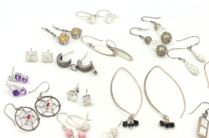 Group lot of Vintage 925 sterling silver earrings