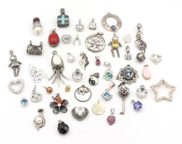 Group lot of Vintage 925 sterling silver pendants