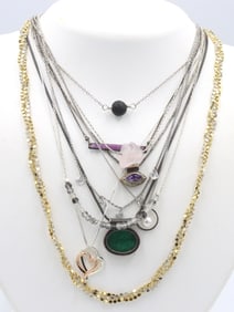 Group lot of 10 Vintage 925 sterling silver necklaces