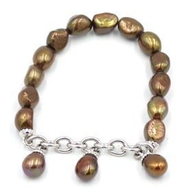 Honora cultured pearl scrunchie bracelet