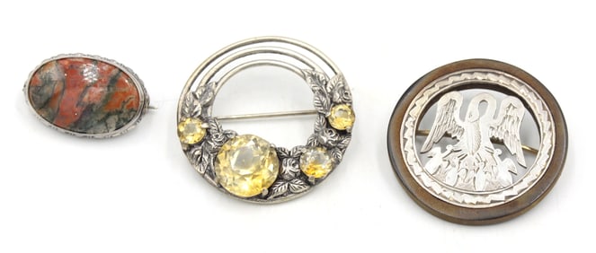 Lot of 3 Sterling Silver Pins