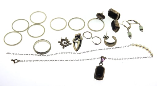 Lot of Sterling Silver Misc Jewelry