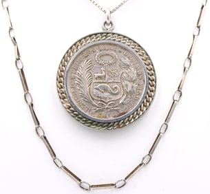 Group lot of 2 Vintage 925 sterling silver necklaces