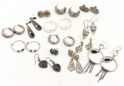 Group lot of Vintage 925 sterling silver earrings