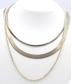 Group lot of 3 Vintage 925 sterling silver necklaces