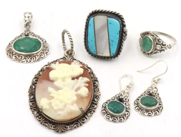 Group lot of Vintage 925 sterling silver mixed jewelry