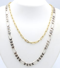 Group lot of 2 Vintage 925 sterling silver chains