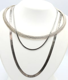 Group lot of 3 Vintage 925 sterling silver necklaces
