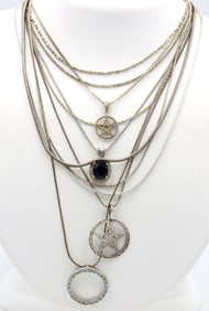 Group lot of 10 Vintage 925 sterling silver necklaces