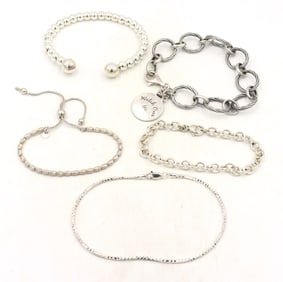 Group lot of 5 Vintage 925 sterling silver bracelets
