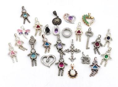 Group lot of Vintage 925 sterling silver pendants