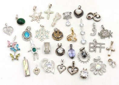Group lot of Vintage 925 sterling silver pendants