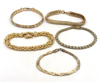 Vintage 925 sterling silver group lot of 5 bracelets