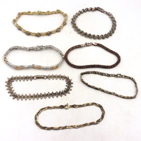 Group lot of 7 Vintage 925 sterling silver bracelets