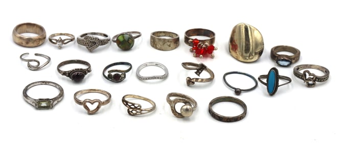 Vintage 925 sterling silver group lot of rings