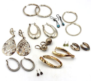 Group lot of Vintage 925 sterling silver earrings