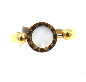 Gold plated reversible black onyx and opal ring