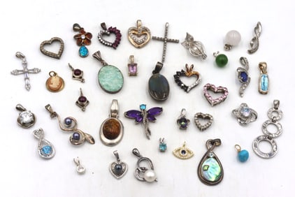 Vintage 925 sterling silver group lot of pendants