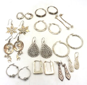 Group lot of Vintage 925 sterling silver earrings