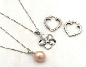 Group lot of Vintage 925 sterling silver misc jewelry