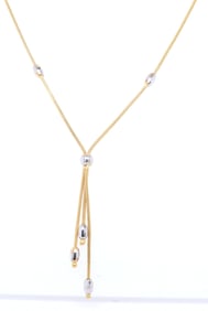 Italian Midas 14KT Yellow Gold Lariat Chain Necklace