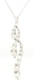 14kt White gold 0.85ctw flexible Journey pendant on chain