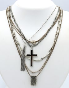 Group lot of 6 Vintage 925 sterling silver necklaces